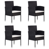 NNEVL 5 Piece Garden Dining Set Black