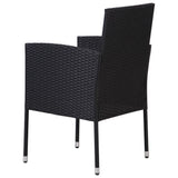 NNEVL 5 Piece Garden Dining Set Black