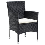 NNEVL 5 Piece Garden Dining Set Black