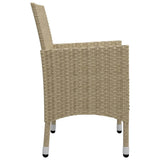 NNEVL 5 Piece Garden Dining Set Beige
