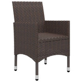 NNEVL 5 Piece Garden Dining Set Brown