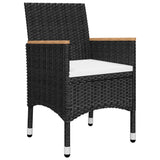 NNEVL 5 Piece Garden Dining Set Black