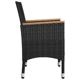 NNEVL 5 Piece Garden Dining Set Black