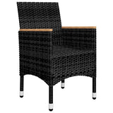 NNEVL 5 Piece Garden Dining Set Black