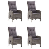 NNEVL 5 Piece Garden Dining Set Grey