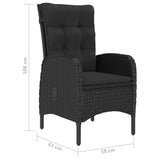 NNEVL 5 Piece Garden Dining Set Black