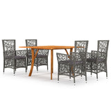 NNEVL 5 Piece Garden Dining Set Grey