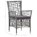 NNEVL 5 Piece Garden Dining Set Grey
