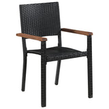 NNEVL 5 Piece Garden Dining Set Black
