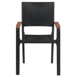NNEVL 5 Piece Garden Dining Set Black
