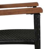 NNEVL 5 Piece Garden Dining Set Black