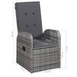 NNEVL 5 Piece Garden Dining Set Grey