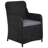 NNEVL 5 Piece Garden Dining Set Black