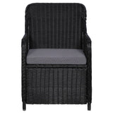 NNEVL 5 Piece Garden Dining Set Black