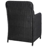 NNEVL 5 Piece Garden Dining Set Black