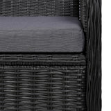 NNEVL 5 Piece Garden Dining Set Black