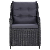 NNEVL 5 Piece Garden Dining Set Black