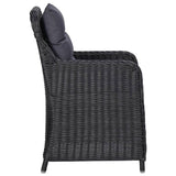 NNEVL 5 Piece Garden Dining Set Black
