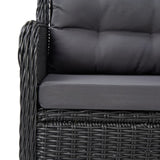 NNEVL 5 Piece Garden Dining Set Black