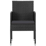 NNEVL 5 Piece Garden Dining Set Dark Black