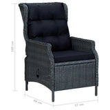 NNEVL 5 Piece Garden Dining Set Dark Grey
