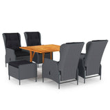 NNEVL 7 Piece Garden Dining Set Dark Grey