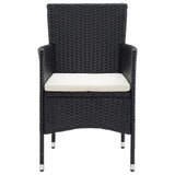 NNEVL 5 Piece Garden Dining Set Black