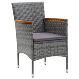 NNEVL 5 Piece Garden Dining Set Grey