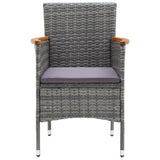 NNEVL 5 Piece Garden Dining Set Grey