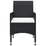 NNEVL 5 Piece Garden Dining Set Black