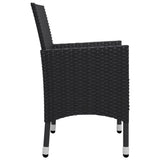 NNEVL 5 Piece Garden Dining Set Black