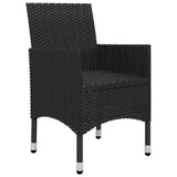 NNEVL 5 Piece Garden Dining Set Black