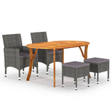 NNEVL 5 Piece Garden Dining Set Grey