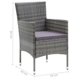 NNEVL 5 Piece Garden Dining Set Grey