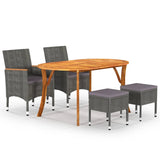 NNEVL 5 Piece Garden Dining Set Grey