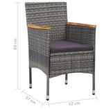 NNEVL 5 Piece Garden Dining Set Grey