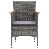 NNEVL 5 Piece Garden Dining Set Grey