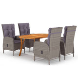 NNEVL 5 Piece Garden Dining Set Grey
