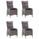 NNEVL 5 Piece Garden Dining Set Grey