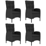 NNEVL 5 Piece Garden Dining Set Black
