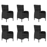NNEVL 7 Piece Garden Dining Set Black