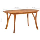NNEVL 5 Piece Garden Dining Set Brown