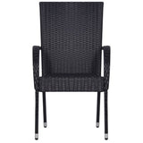 NNEVL 5 Piece Garden Dining Set Black