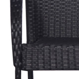 NNEVL 5 Piece Garden Dining Set Black