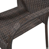 NNEVL 7 Piece Garden Dining Set Brown