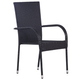 NNEVL 7 Piece Garden Dining Set Black