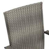 NNEVL 7 Piece Garden Dining Set Grey