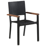 NNEVL 5 Piece Garden Dining Set Black