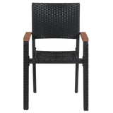 NNEVL 5 Piece Garden Dining Set Black