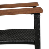 NNEVL 5 Piece Garden Dining Set Black